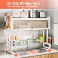 thumbnail image 4 of Over the Sink Dish Drainer Drying Rack 3 Tier Over Sink Dish rack for a Tidy Kitchen Sink Shelf Organized Space-Saving Dish Rack with Cover for Dishes, Glasses, Bowls, and Cutlery, 4 of 10