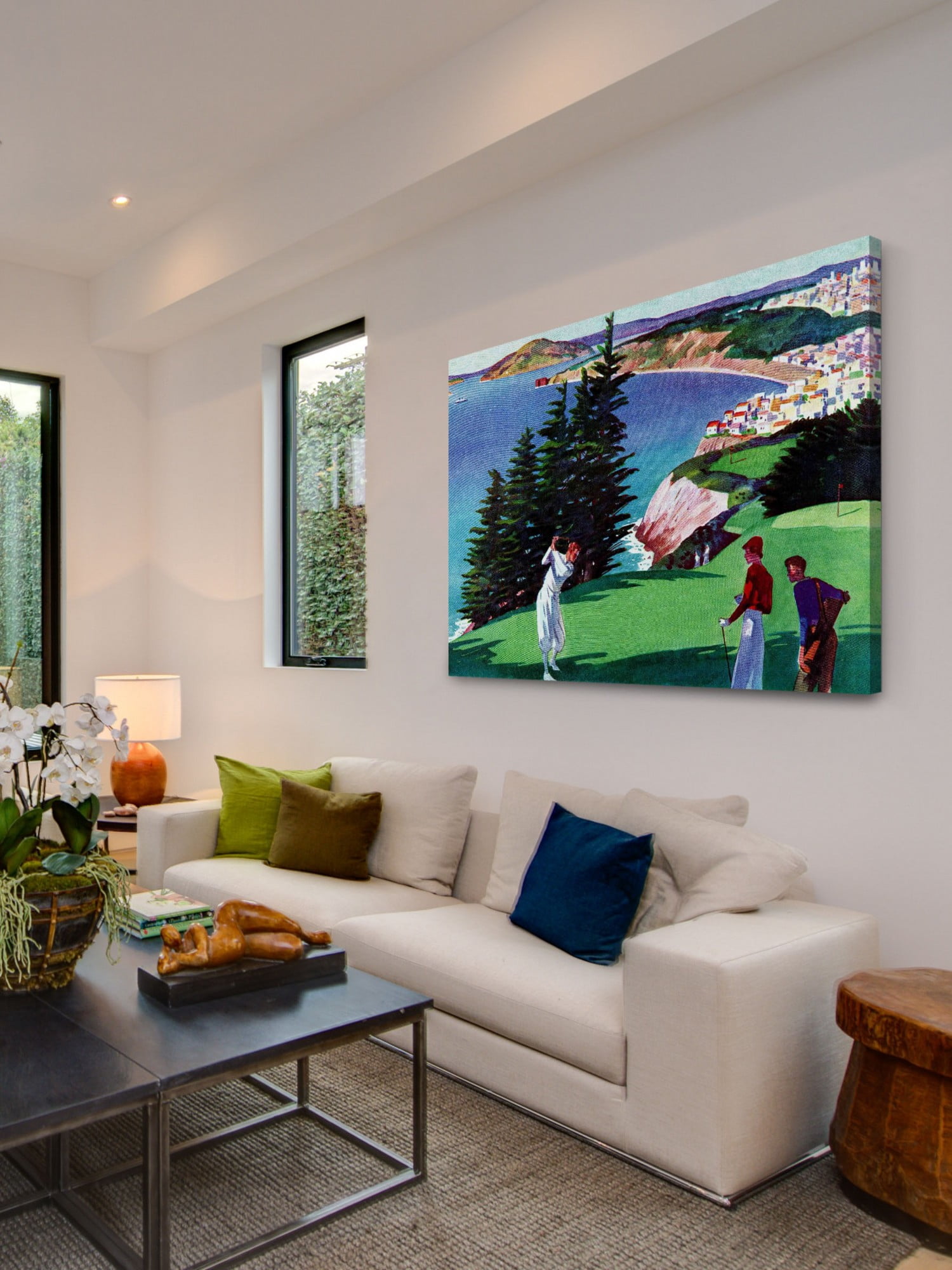 Marmont Hill Inc Marmont Hill - "Golfing in San Francisco" by Artist Unkown Painting Print on Canvas - Multi-color