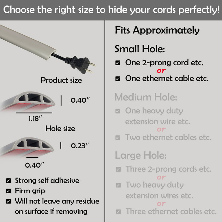 TV Cord Hider - Self-Adhesive Cable Protector – FINE RUBBER