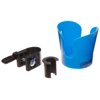 Clamp-on wheelchair cup holder