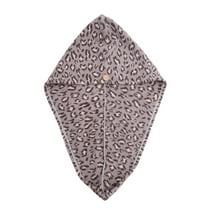 Unique Bargains 1 Pc Water-absorbent Leopard Print Hair Towel for Bathroom Hotel Coral Fleece Light Purple