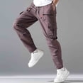 thumbnail image 4 of Pantalones con Cremallera Bolsillos Hombres Sueltos Casual Múltiples Bolsillos con Cordón Pantalones Deportivos de Cintura Elástica, 4 of 9