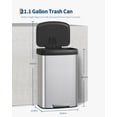 thumbnail image 2 of 21 Gallon (80L) in Home Metal Recycling Bin Kitchen Stainless Steel Recycling Bin with Liner Rim, Rear Handle, for Office Home Kitchen Garbage,Silver, 2 of 6