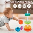 thumbnail image 3 of NAISHIER Spinning Stacking Toys, Spin Toys for Toddlers 1-3, Strong ABS Plastic, Rainbow Spin Tower, Autism Sensory Learning Toy, Suitable for Gifts for Boys and Girls, 3 of 7