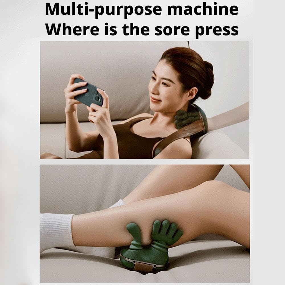 2026 Upgrade 4D Wireless Massager,  3 Speed Modes & 2 Temperature Settings,  Simulated Hand Massage & Cervical Pain Relief, for Neck, Back, Shoulder