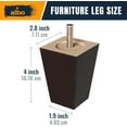 thumbnail image 3 of ALBO Wooden Support Couch Legs 4 Inches Pack of 4, 3 of 4