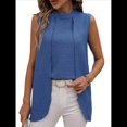 thumbnail image 1 of Camisetas Sin Mangas Informales de Negocios para Mujer, Atuendos de Verano Sin Mangas, Camisas de Trabajo Elegantes y de Moda de 2025. Azul XL, 1 of 9
