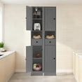 thumbnail image 6 of Space Saving Bathroom Cabinet, 66" Tall Narrow Storage Organizer with Adjustable Shelves, Multi-Functional Freestanding Cabinet for Bathroom, Kitchen, 6 of 6