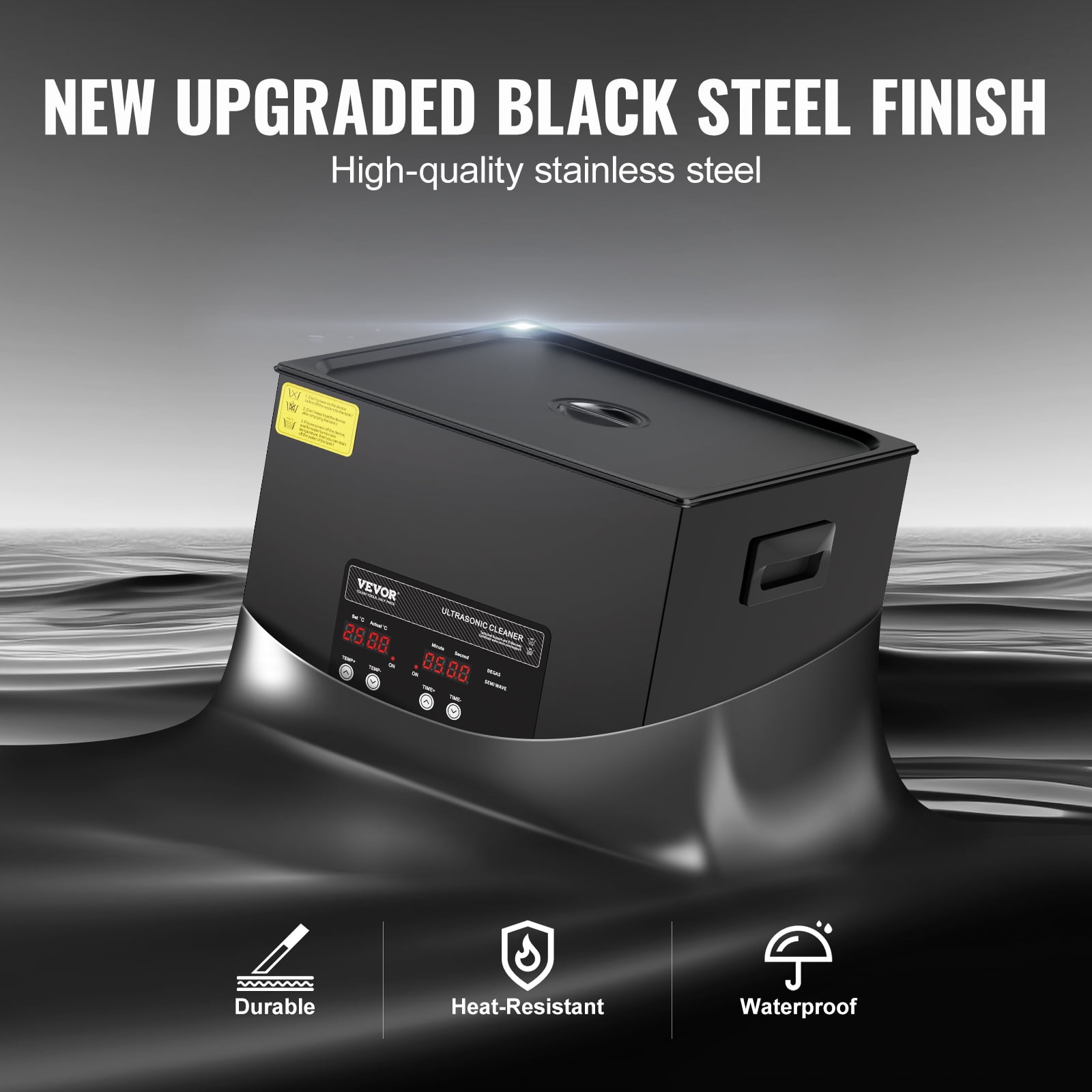 KFFKFF 15L Sonic Cleaning Device, 360W Digital Sonic Washing Equipment with Mild Setting & Enhanced Deaeration, 40kHz Commercial Ultrasonic Cleaner with Heat & Timing Function