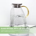 thumbnail image 3 of Glass Pitcher with Lid Cold Water Pitcher Fridge Door Glass Jug Transparent Glass Water Pitcher, 3 of 6