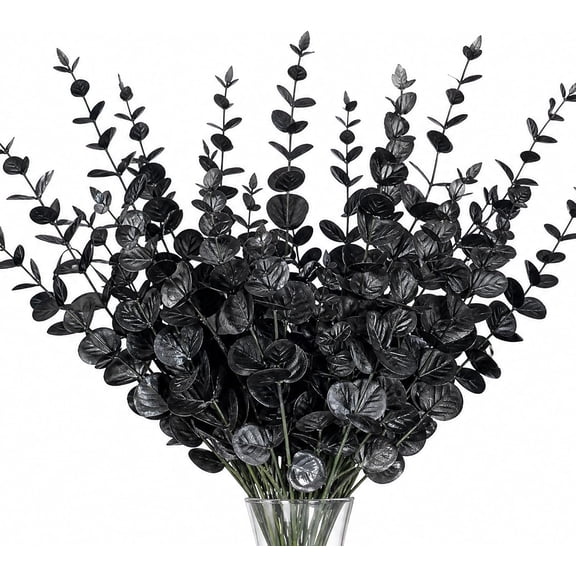 CLEANGOR Artificial Eucalyptus Stems (24, Black)