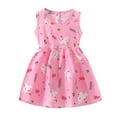 thumbnail image 2 of CUZIBR Little Girls Toddler Summer Dress Cute Cartoon Dinosaur Flower Print Crewneck A-Line Sleeveless High Waist Casual Party Birthday Breathable Outdoor Dresses Dailywear,Hot Pink,18-24 Months, 2 of 8