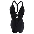 thumbnail image 2 of Bar III Women's Like It Or Knot Ribbed One-Piece Swimsuit in Black Small, 2 of 2
