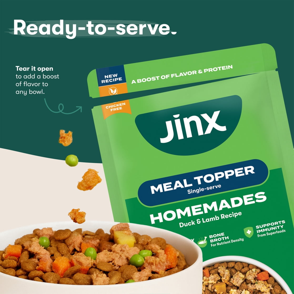 (24 pack) Jinx Homemades Single-Serve Meal Topper Duck & Lamb Recipe, 3 oz Pouch