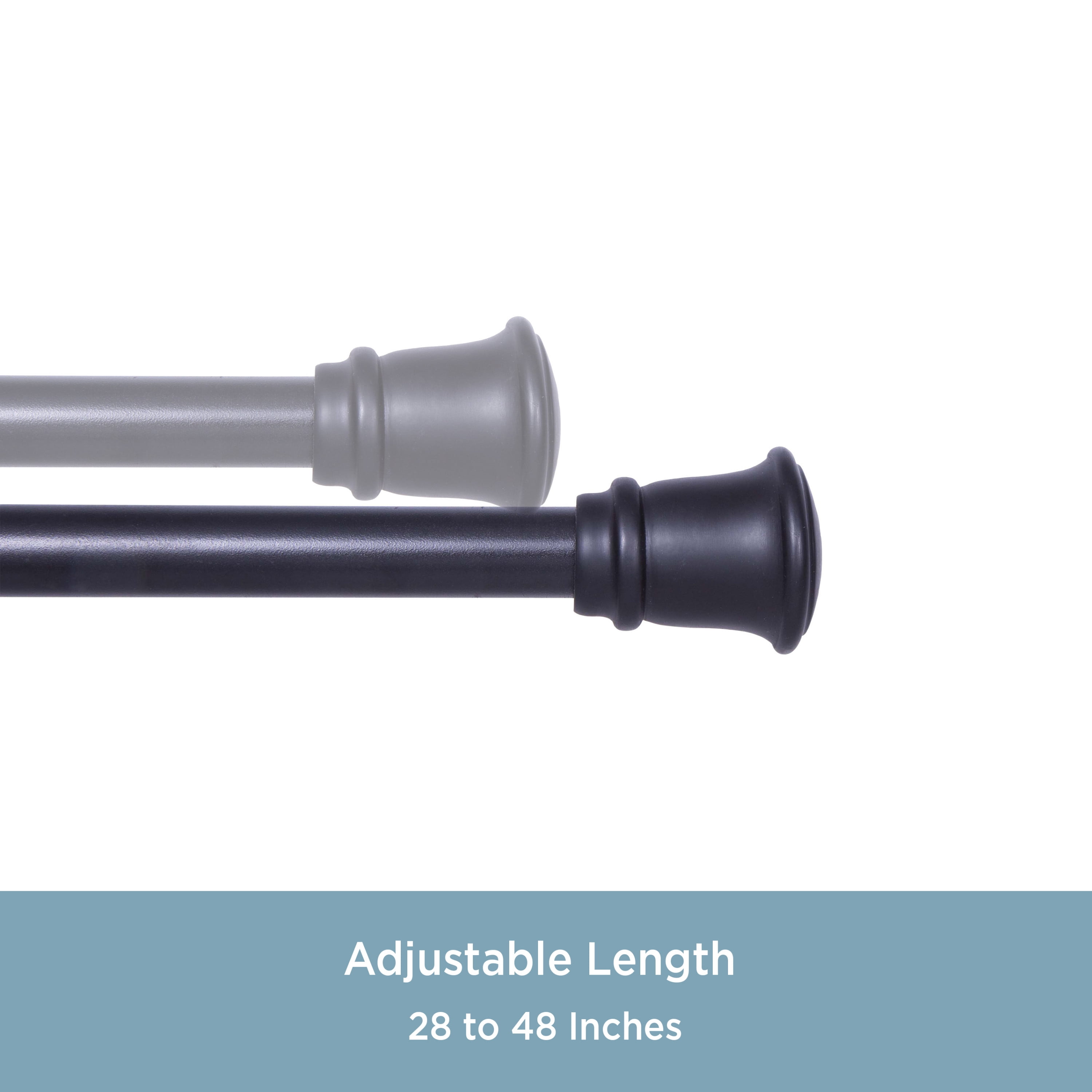 Trumpet 28-48 in. Decorative Curtain Rod & Holdback Set, 5/8 in. Diameter