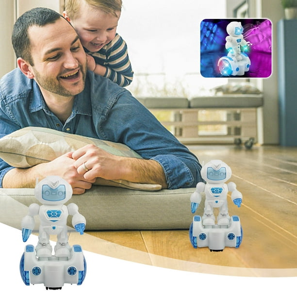 Cadeaux de Noël Flywake pour enfants, robot pour enfants adultes avec  poignée de robot, yeux LED avancés, technologie robotique avec fonction  musicale, adapté aux enfants de 3 ans et plus 