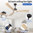 thumbnail image 4 of Wozzio 52 inch Ceiling Fan with Light and Remote,DC Motor,3CCT Dimmable LED Light,3 Solid Wood Blades,Indoor & Outdoor, 4 of 6