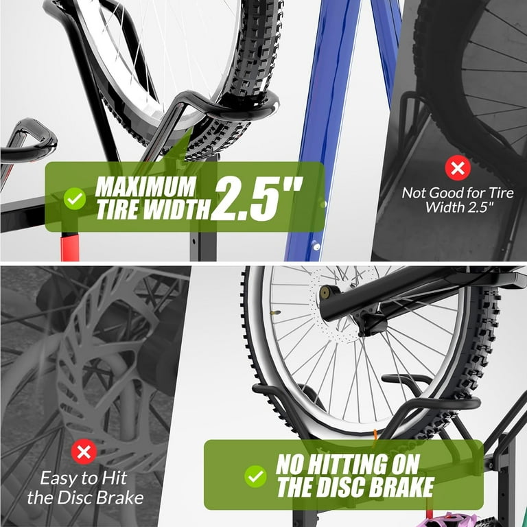 Sttoraboks 2 Bikes Stand Adjustable Parking Rack Metal Storage Max Tire 2.5 Black Walmart