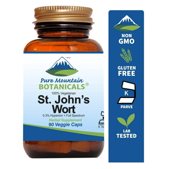 St. John's Wort Capsules with Hypericin, 450mg Formula St Johns Wort Extract (90 Caps)