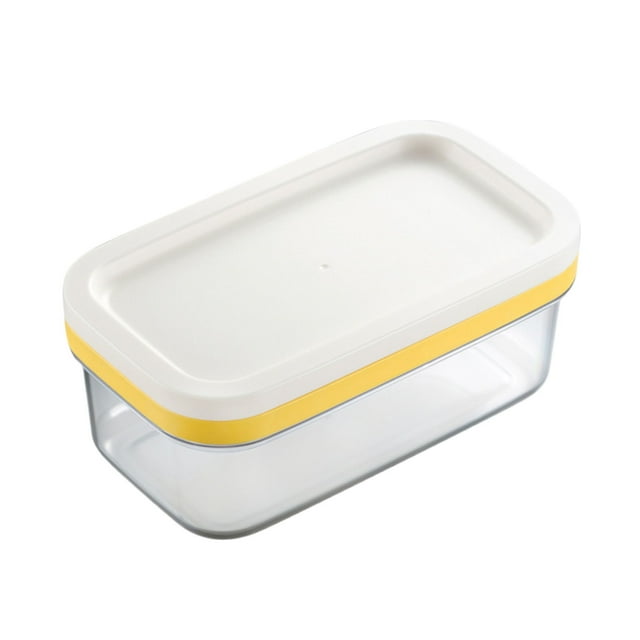 Plastic Containers with Lids,Large Airtight Butter Container with Cutter and Lid for Fridge - Butter Storage and Slicing Box for Kitchen