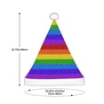 thumbnail image 3 of Fuzoiu Colorful Glitter Rainbow Print Santa Hat Christmas Hat for Adults,Santa Hats with Pompom, Unisex Xmas Holiday Hat for Christmas New Year Festive Party Supplies, 3 of 6