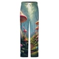 thumbnail image 5 of Enchanted Forest Mushroom Path Winter Female Pants Flannel High Waist Women Pants Lady Warm Straight Leg Plush Trousers, 5 of 7