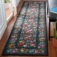 thumbnail image 2 of SAFAVIEH Journey Marvyn Floral Machine Washable Runner Rug, Charcoal/Green, 2'2" x 9', 2 of 8