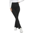 thumbnail image 3 of Eltusu Women Maternity Flare Leggings, Soft Soft Stretchy Cotton Leggings over the Belly Black Size S, 3 of 4