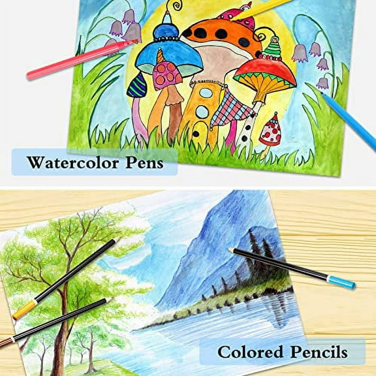 145 pcs Art Set for Kids Child Teens Painting Coloring,Deluxe Portable  Double Layers Aluminum Gift Box(Blue),Mixed Art Supplies for Girls  Boys-Includes Marker,Color Pencils,Oil Pastels,Art Kit 