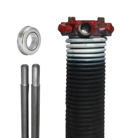 

Garage Door Torsion Spring (295 x 2 x 48.5) - Red | 1 Steel Bearing + Pair of Winding Bars | Right Hand Wound Replacement (Left Side) (Cone Color: Red)