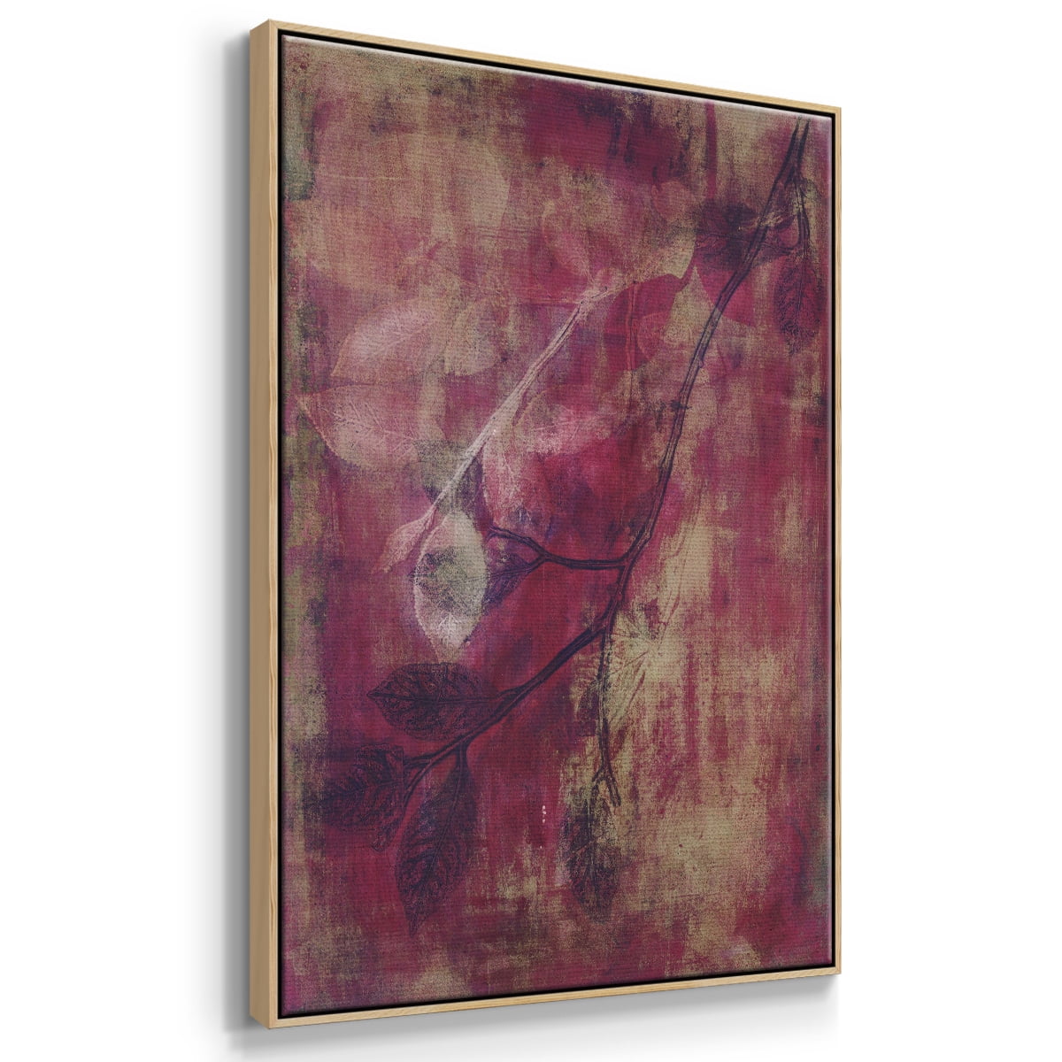 Branching Out XVII Framed Premium Gallery Wrapped Canvas - Ready to Hang - 25 x 37 - Natural Wood Floating Frame
