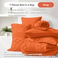 thumbnail image 6 of Davulos Orange Tufted Comforter Set King ,7 Piece Bed in a Bag Shabby Chic Boho Comforter with Sheet,Geometric Complete Bedding Set for All Season, 6 of 8