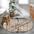 thumbnail image 3 of Small Round Rug 3Ft Washable Non-Slip, Farmhouse Wood Grain Circle Area Rugs for Living Room Bedroom, Vintage Country Barn Gate Brown Indoor Floor Mats Carpet Runner for Home Decor, 3 of 8