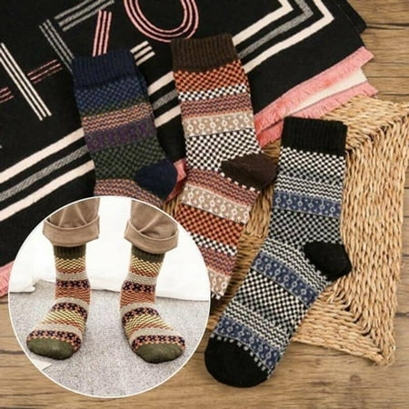 KABOER 5 Pairs Men Women Unisex Warm Winter Thick Cashmere Wool Blend Soft Socks HQYL
