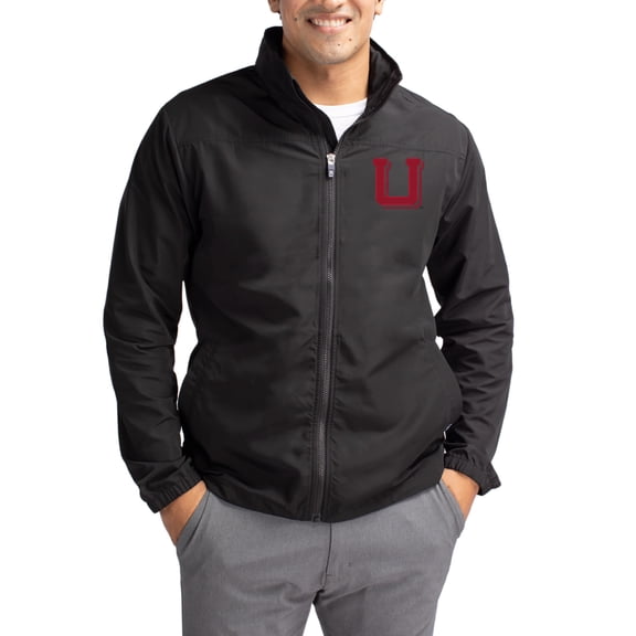 Men's Cutter & Buck Black Utah Utes Charter Eco Recycled Full-Zip Jacket