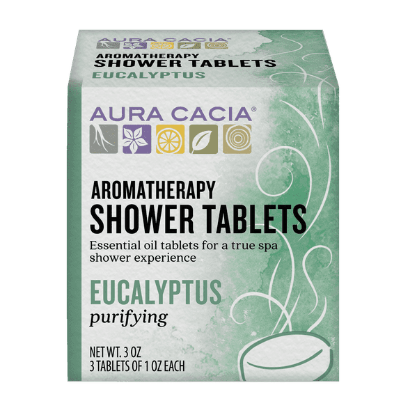 Aura Cacia Purifying Eucalyptus Aromatherapy Shower Tablets, 3 1 oz Tablets