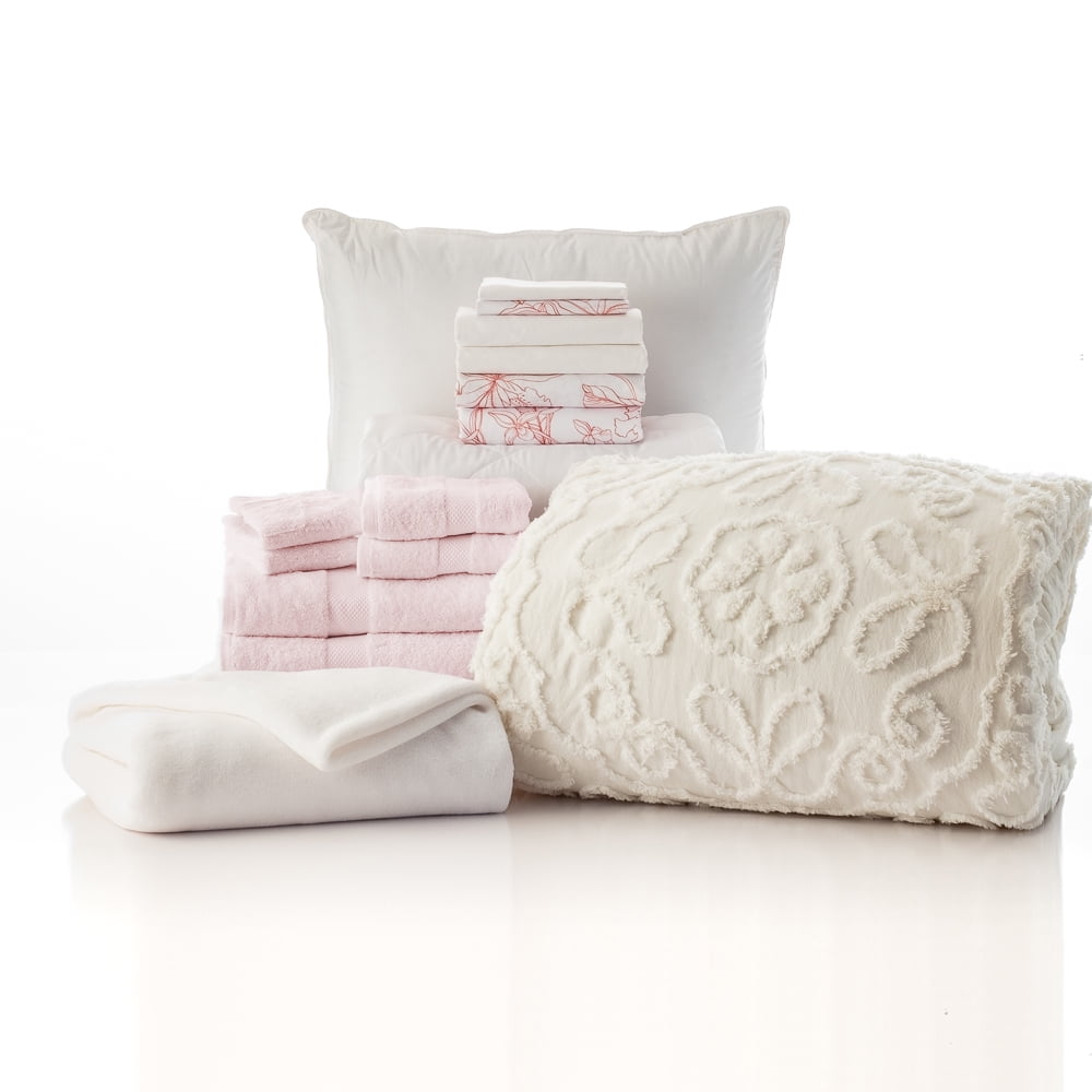 The Starter Pak, Jasmine White, 16Piece College Dorm Bedding Comforter