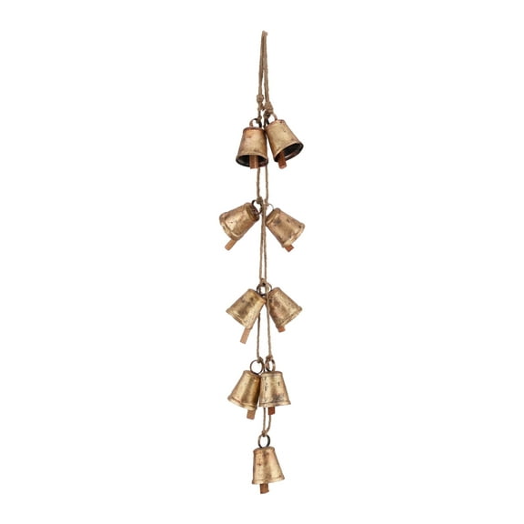 Vivanta Handmade Hanging Cow Bells 52 Inch Metal Rustic Farmhouse Boho Wind Chimes, Indoor Outdoor Decor