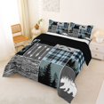 thumbnail image 2 of Feelyou Rustic Hunting Full Size Comforter Sets, Blue Buffalo Bedding Sets, 3pcs, 2 of 7