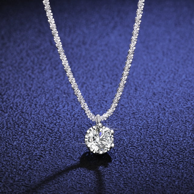 Collar de diamantes Mosan de color plata esterlina S925 Cadena de coliflor brillante Lujo ligero