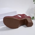 thumbnail image 6 of Viluyesy Womens Block Heels Sandals, Peep Toe Adjustable Buckle Comfortable Ladies Casual Holiday Dressy Shoes Wine US9, 6 of 9