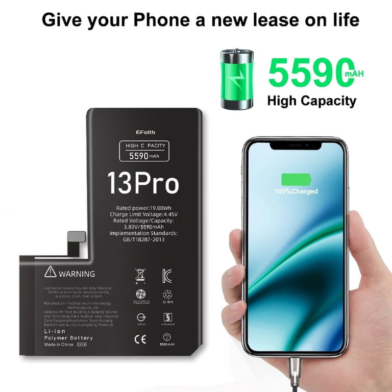 LRSE For iPhone 13 Pro Battery Replacement Kit, 5590mAh High