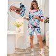 thumbnail image 5 of DARING DIVA Women's Tie Dye 2-Piece Maternity Pajama Set XL Green Tie Dye, 5 of 7