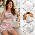thumbnail image 6 of TSOVTHRID Pink Golden Marble Print Pajama Set for Women Tank Top and Shorts Sleepwear Set Soft Summer 2 Piece Lounge Sets for Women, Size 2XL, 6 of 7