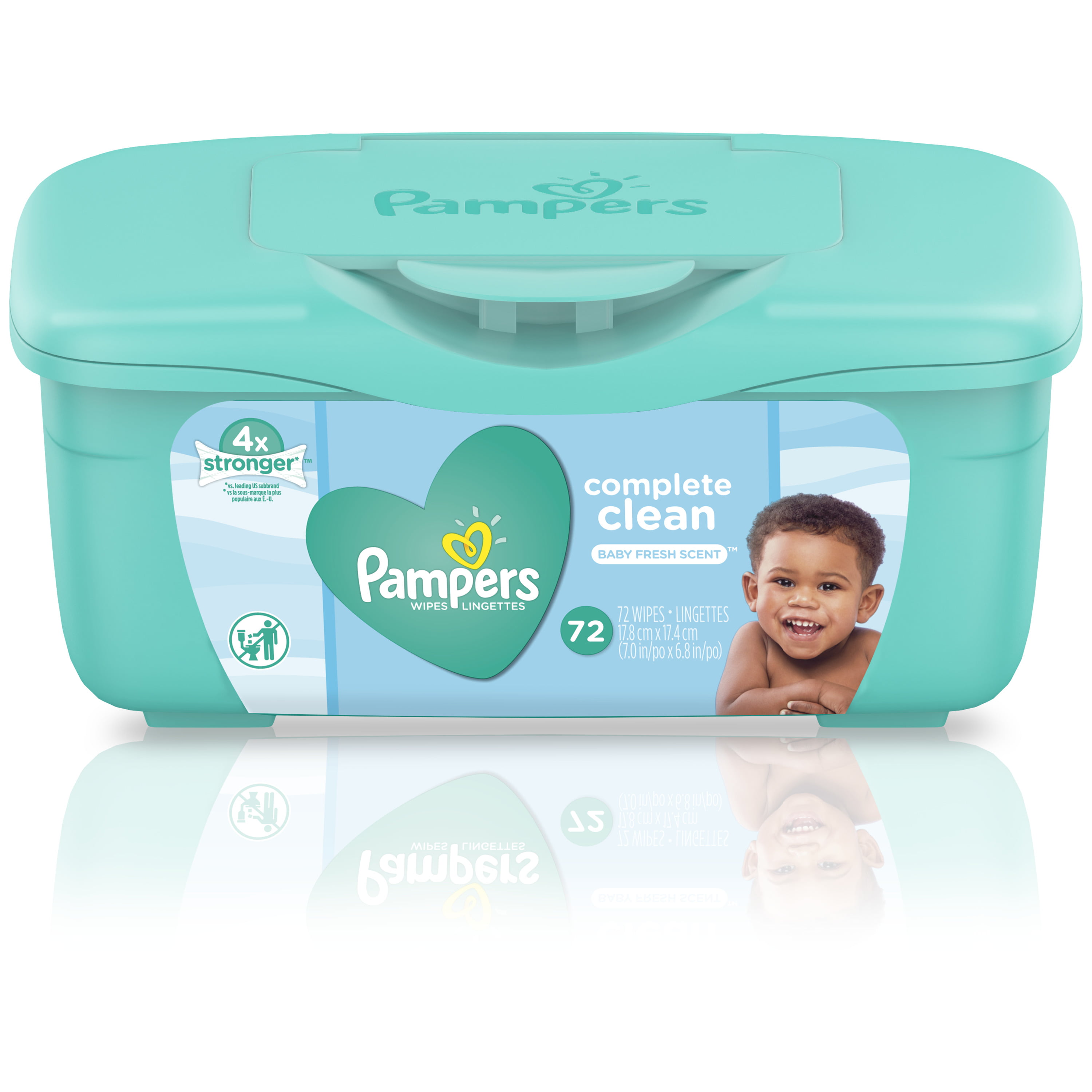 72 Count Pampers Baby Fresh Water Baby Wipes Tub 