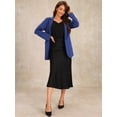 thumbnail image 4 of DARING DIVA Women's Long Sleeve Open Front Business Blazer Jacket S Blue, 4 of 6