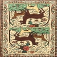 thumbnail image 1 of Ahgly Company Machine Washable Indoor Square Traditional Sienna Brown Area Rugs, 4' Square, 1 of 7