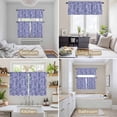 thumbnail image 6 of Purple Navy Blue Kitchen Curtains Sets for Windows 36 Inch Length, Retro Botanical Abstract Art Rod Pocket Window Treatments Tier Curtains and Valances Set for Bedroom/Bathroom, 6 of 8