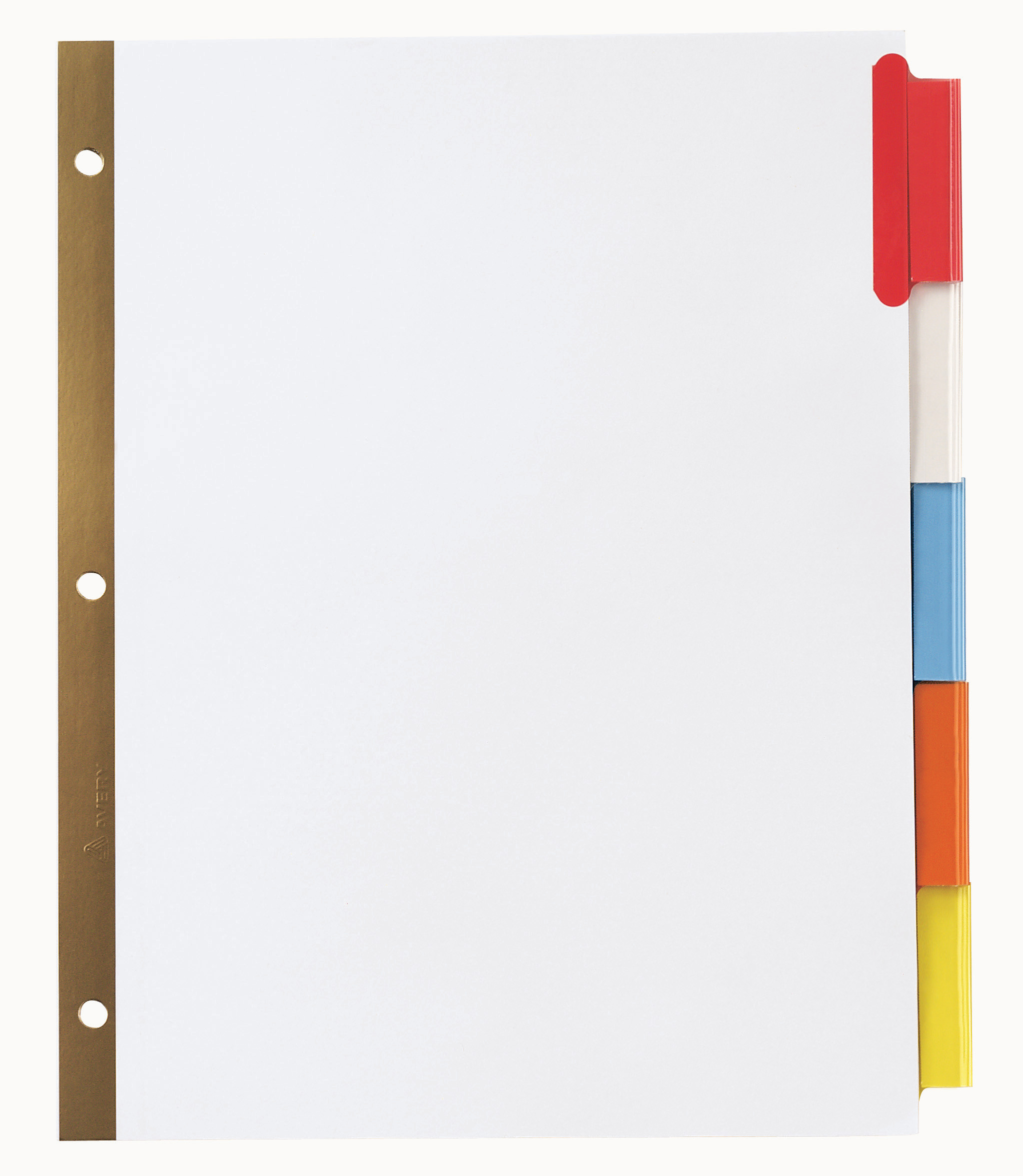 Avery 5-Tab Binder Dividers, Insertable Multicolor Big Tabs, 1 Set (11121) - image 4 of 9