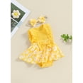 thumbnail image 3 of Bagilaanoe Newborn Baby Girl Summer Rompers Dress Daisy Print Sleeveless Bodysuits + Headband 3M 6M 12M 18M 24M Infant Patchwork A-line Dresses, 3 of 7